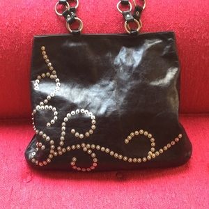 Berge black genuine leather purse